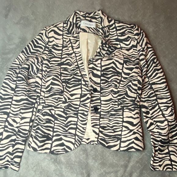 Calvin Klein Zebra Print Jacket - Picture 1 of 9